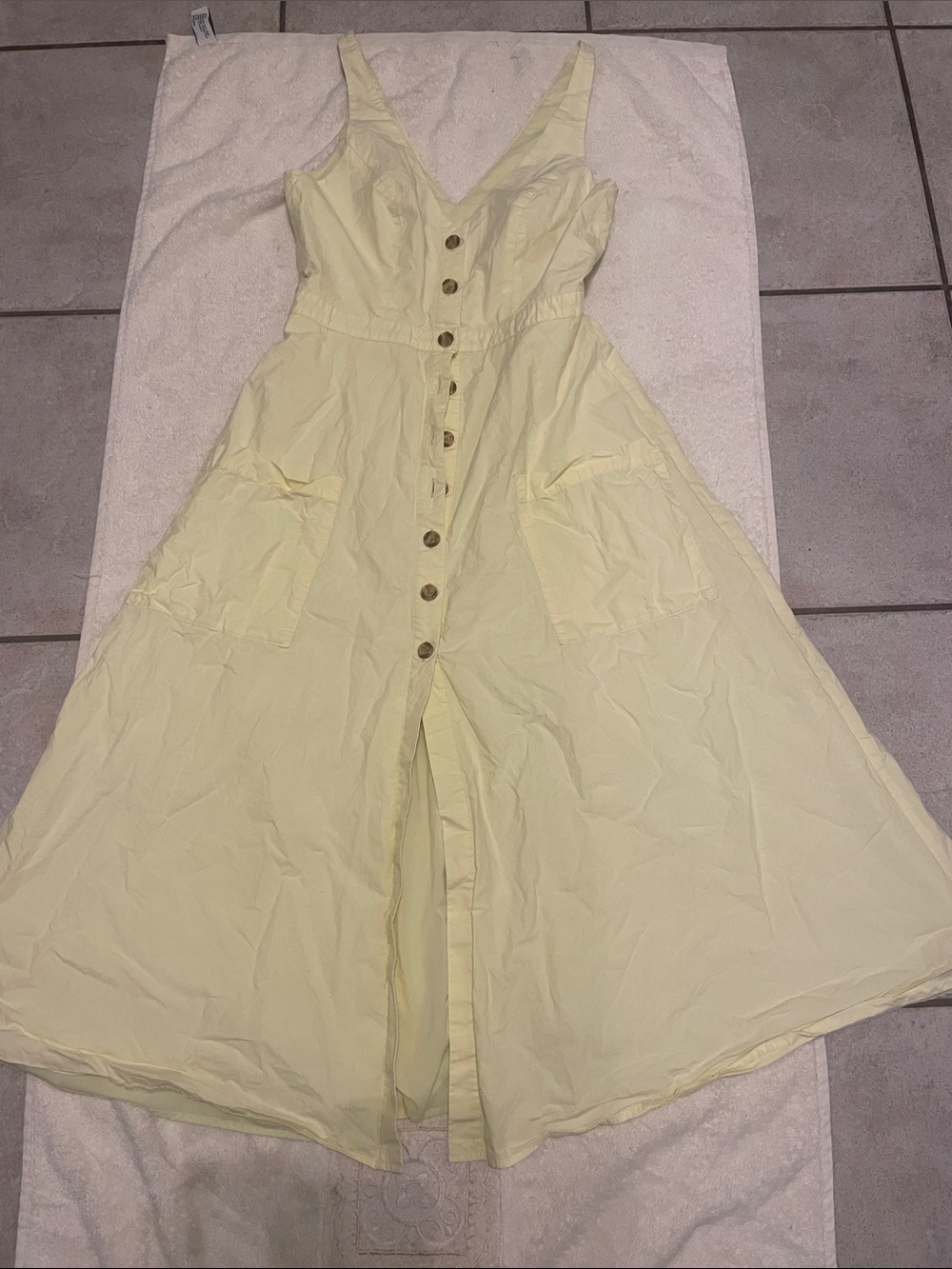 Amanda Uprichard Lisbon Yellow Button-Front Midi Dress - Picture 3 of 7
